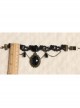 Retro Gothic Fashion Black Lace Rose Flower Pearl Tassel Dancing Female Armband