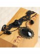 Retro Gothic Fashion Black Lace Rose Flower Pearl Tassel Dancing Female Armband