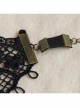 Fashion Retro Gothic Palace Vampire Black Lace Tassel Red Rose Flower Female Armband