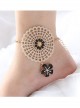 Handmade Fashion Simple Female Retro Golden Lace Black Small Flower Anklet