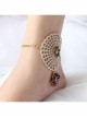 Handmade Fashion Simple Female Retro Golden Lace Black Small Flower Anklet