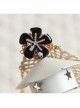 Handmade Fashion Simple Female Retro Golden Lace Black Small Flower Anklet