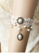 Fashion Retro Baroque Simple Dancing White Pearl Lace Female Armband