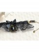 Dark Gothic Retro Fashion Black Lace Bow Vampire Wedding Dress Female Elastic Armband