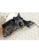 Dark Gothic Retro Fashion Black Lace Bow Vampire Wedding Dress Female Elastic Armband