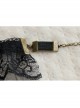 Dark Gothic Retro Fashion Black Lace Bow Vampire Wedding Dress Female Elastic Armband