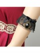Dark Gothic Retro Fashion Black Lace Bow Vampire Wedding Dress Female Elastic Armband