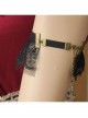 Dark Gothic Retro Fashion Black Lace Bow Vampire Wedding Dress Female Elastic Armband