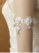 Bride Fashion White Lace Tassel Pearl Cherry Blossom Palace Retro Female Armband