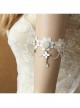 Bride Fashion White Lace Tassel Pearl Cherry Blossom Palace Retro Female Armband