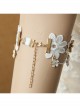 Bride Fashion White Lace Tassel Pearl Cherry Blossom Palace Retro Female Armband