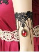 Dark Gothic Fashion Retro Ruby Black Lace Tassel Female Armband