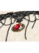 Dark Gothic Fashion Retro Ruby Black Lace Tassel Female Armband