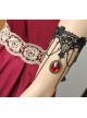 Dark Gothic Fashion Retro Ruby Black Lace Tassel Female Armband