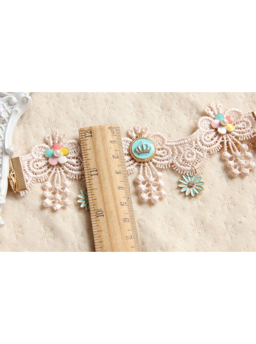 Light Pink Lace Fashion Retro Crown Colored Flowers Female Armband