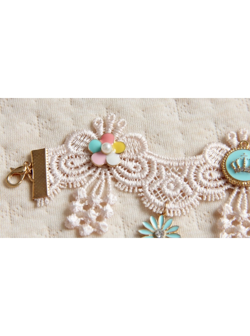 Light Pink Lace Fashion Retro Crown Colored Flowers Female Armband