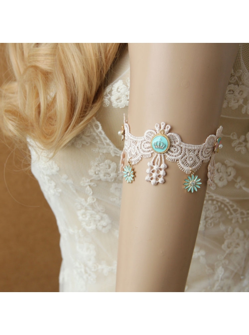 Light Pink Lace Fashion Retro Crown Colored Flowers Female Armband