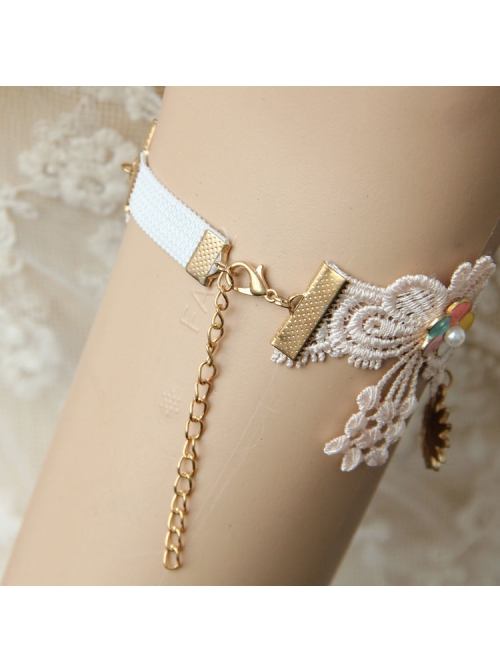 Light Pink Lace Fashion Retro Crown Colored Flowers Female Armband