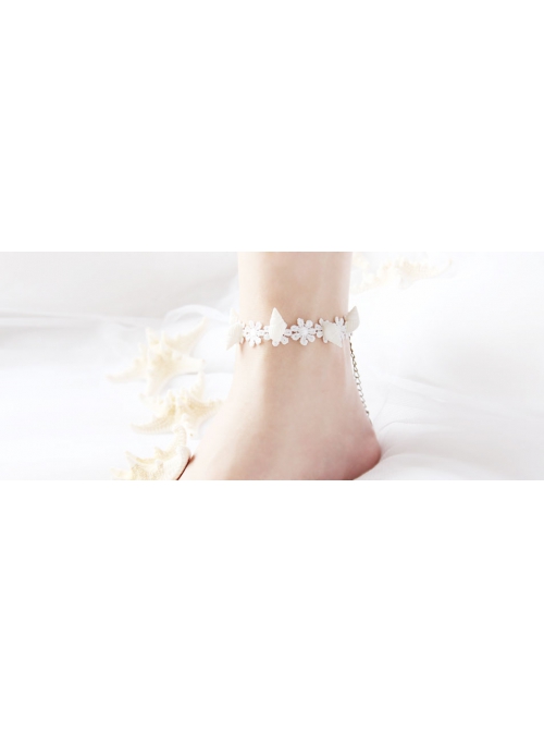 Fashion Personality Simple Leisure Vacation White Lace Conch Female Ankle Ring