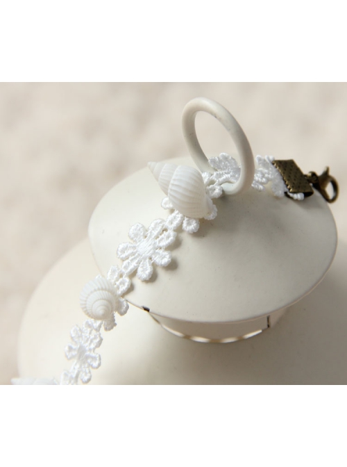 Fashion Personality Simple Leisure Vacation White Lace Conch Female Ankle Ring