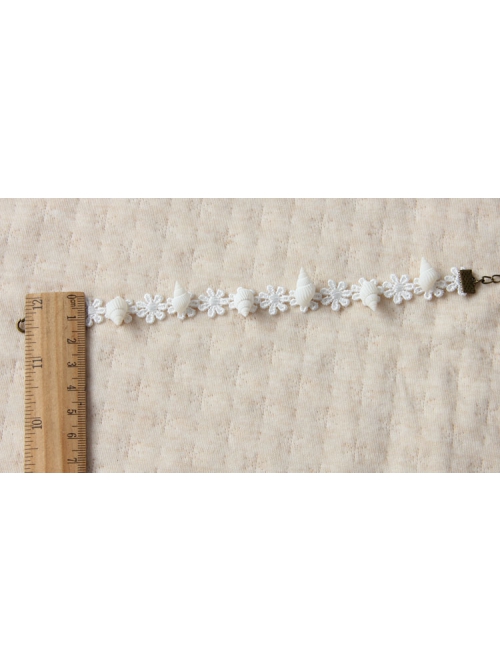 Fashion Personality Simple Leisure Vacation White Lace Conch Female Ankle Ring