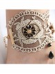 Fashion Retro Gold Silk Lace Black Flower Man-Made Crystal Female Anklet