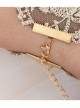Fashion Retro Gold Silk Lace Black Flower Man-Made Crystal Female Anklet