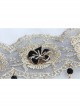 Fashion Retro Gold Silk Lace Black Flower Man-Made Crystal Female Anklet