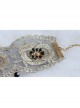 Fashion Retro Gold Silk Lace Black Flower Man-Made Crystal Female Anklet