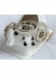 Fashion Retro Gold Silk Lace Black Flower Man-Made Crystal Female Anklet