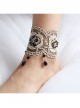 Fashion Retro Gold Silk Lace Black Flower Man-Made Crystal Female Anklet
