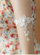 Fashion Retro Baroque White Tassel Bride Wedding Lace Flower Crystal Pearl Armband