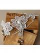 Fashion Retro Baroque White Tassel Bride Wedding Lace Flower Crystal Pearl Armband