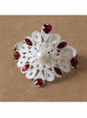 Fashion Retro Wedding Dress Bride White Pearl Red Diamond Lace Exaggerated Personality Armband