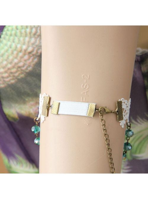 Retro Fashion Festival Dancing Purple Flower White Lace Female Armband