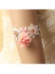 Fashion Leisure Seaside Beach Vacation White Lace Pink Flowers Female Armband