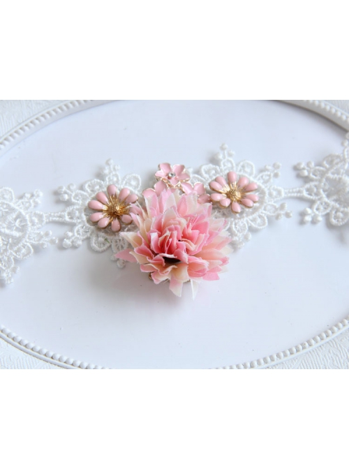 Fashion Leisure Seaside Beach Vacation White Lace Pink Flowers Female Armband