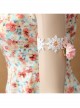 Fashion Leisure Seaside Beach Vacation White Lace Pink Flowers Female Armband