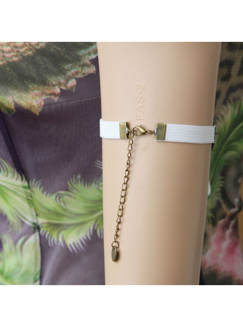 Fashion Nightclub Prom Retro Golden Lace White Pearl Female Armband