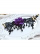Palace Retro Fashion Purple Flower Black Lace Water Drop Pearl Female Armband