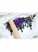 Palace Retro Fashion Purple Flower Black Lace Water Drop Pearl Female Armband