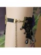 Palace Retro Fashion Purple Flower Black Lace Water Drop Pearl Female Armband