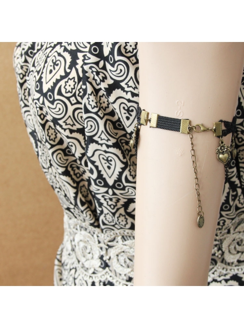 Fashion Retro Gothic Party Dancing Little Love Black Lace Tassel Female Armband