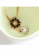 Lucky Fashion Sweet Black Flower Swan Golden Chain Female Anklet