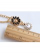 Lucky Fashion Sweet Black Flower Swan Golden Chain Female Anklet