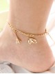 Valentine'S Day Fashion Retro Personality Female Golden Leaves Tower Anklet