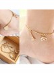 Valentine'S Day Fashion Retro Personality Female Golden Leaves Tower Anklet