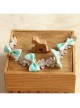 Retro Fashion Cute Green Bow Golden Lace Flower Female Anklet