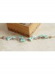 Retro Fashion Cute Green Bow Golden Lace Flower Female Anklet
