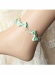 Retro Fashion Cute Green Bow Golden Lace Flower Female Anklet
